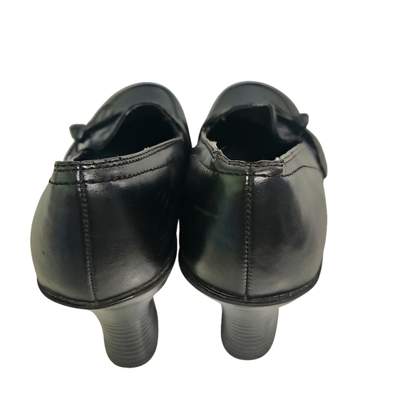 Vintage Y2K Black Vegan Leather Chunky Platform Heels Size 9 - Picture 4 of 6